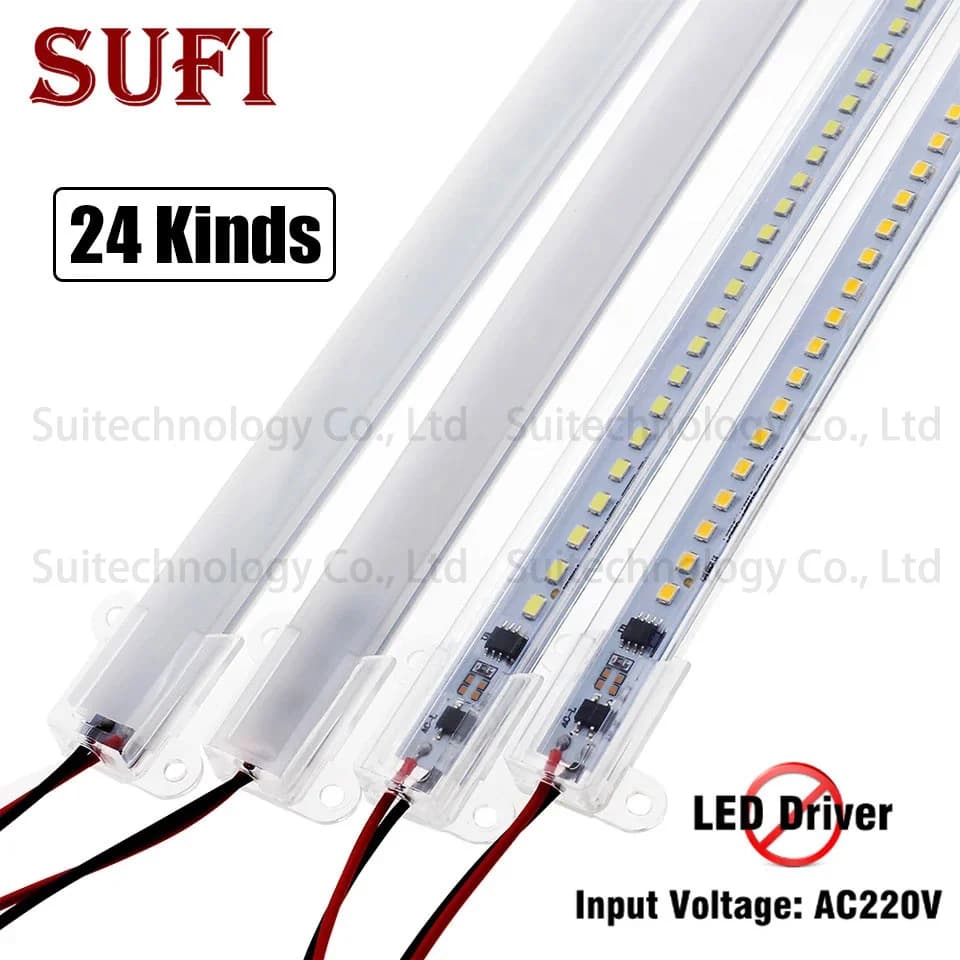 5Pcs AC220V LED Rohr LED Licht Bar Streifen 20-60CM SMD2835 Starre Streifen Energiesparende Für zähler Licht Vitrine Lichtquelle