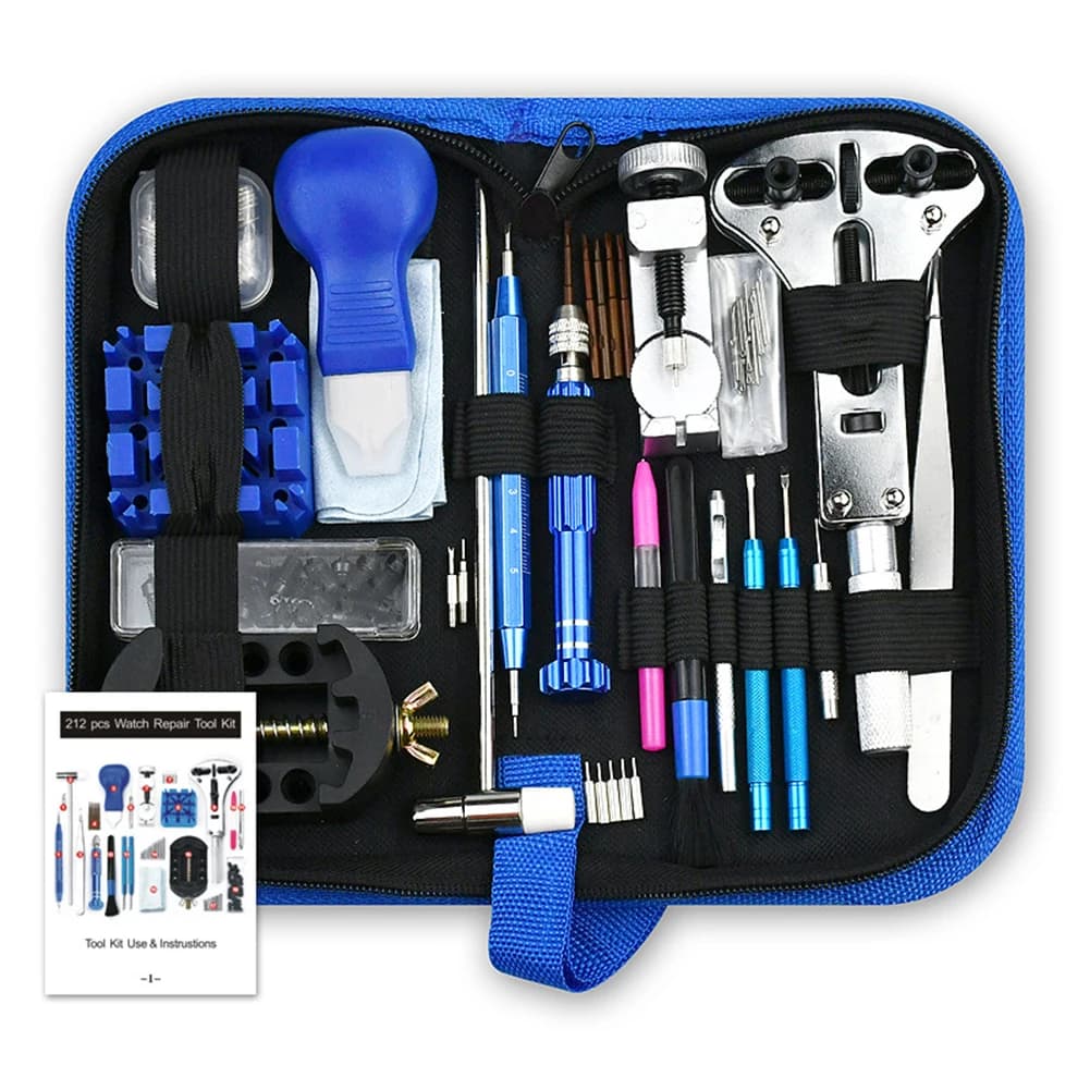 212 stücke Uhren öffner Reparatur werkzeug Kit Uhr Hebel Messer Schrauben dreher Stift Hammer Set Uhrmacher Band Link Uhrmacher Zubehör Watch