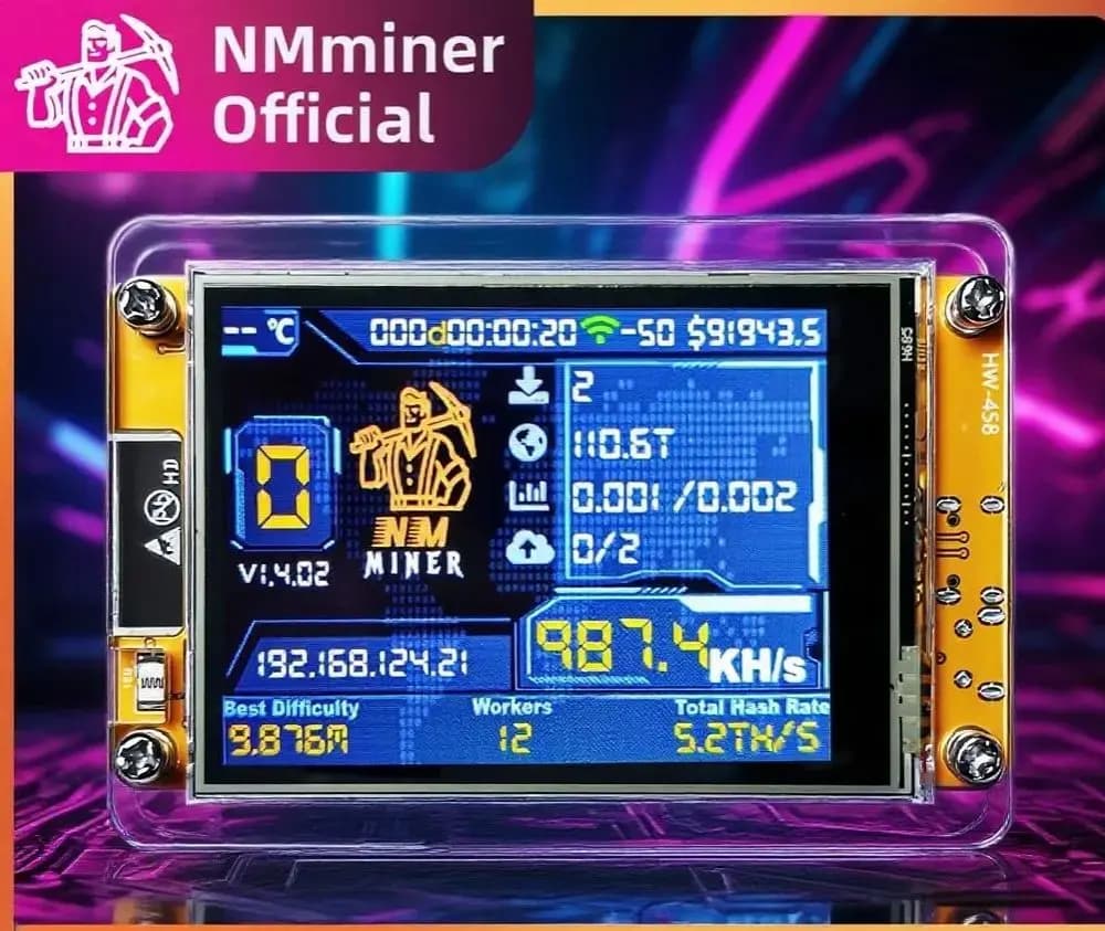 NMMiner NerdMiner V2 Hashrate Lucky Miner ESP32 2,8 Zoll Smart Display Krypto Solo Lottery 960KH/s Bitcoin ESP32-2432S028R DROOM