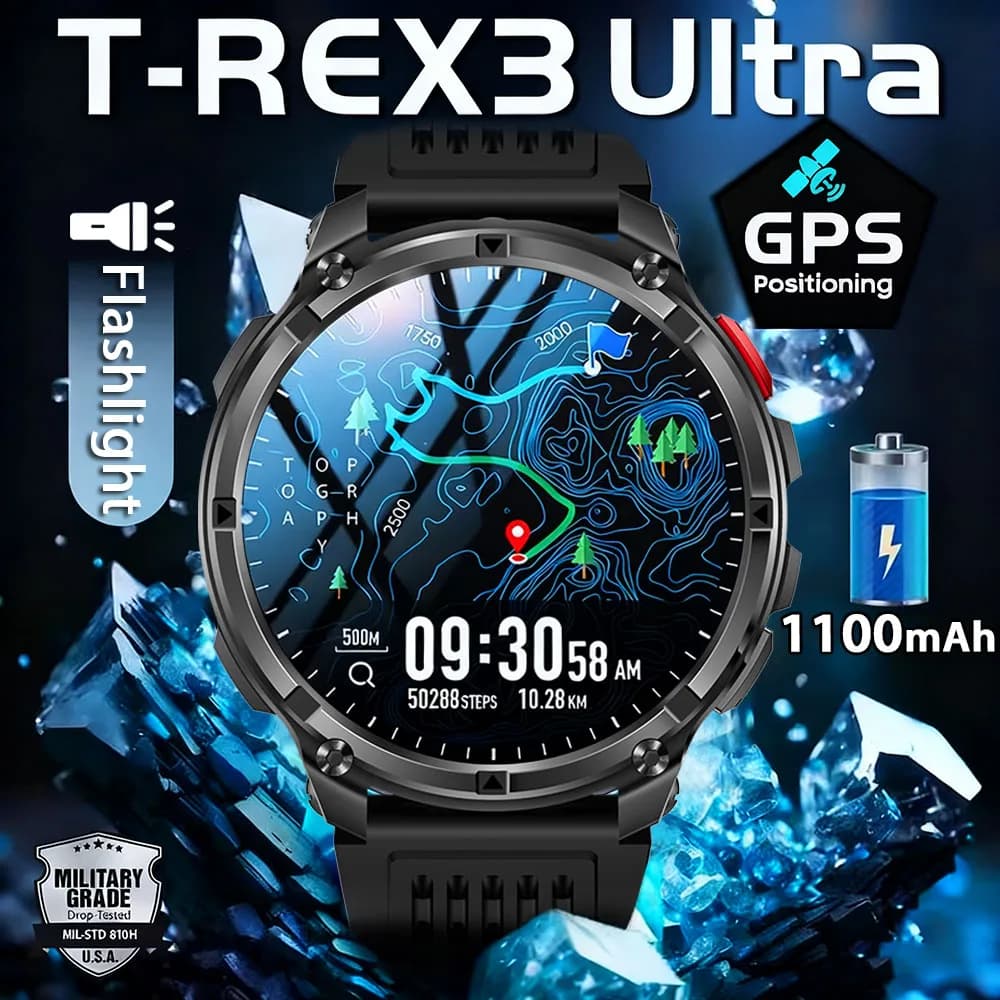Neue T-Rex3 Ultra 1100 mAh Batterie Smart Watch GPS Track Kompass IP69K Wasserdicht Sport Tracker Outdoor Militär Smartwatches