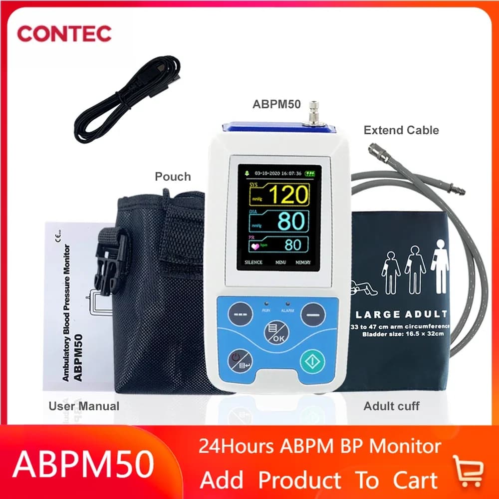 CONTEC ABPM50 24 Stunden ambulantes Blutdruckmessgerät Holter ABPM Holter BP Monitor Kostenlose Software