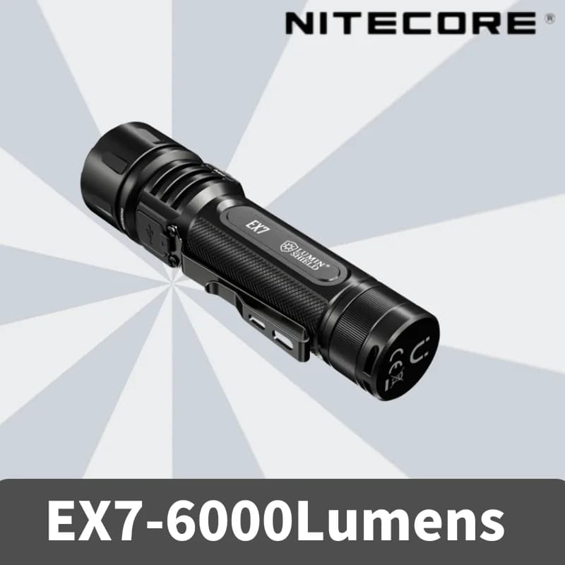 NITECORE EX7 6000 Lumen USB-C wiederaufladbare Protabele und effektive Verteidigungs-Taschenlampe