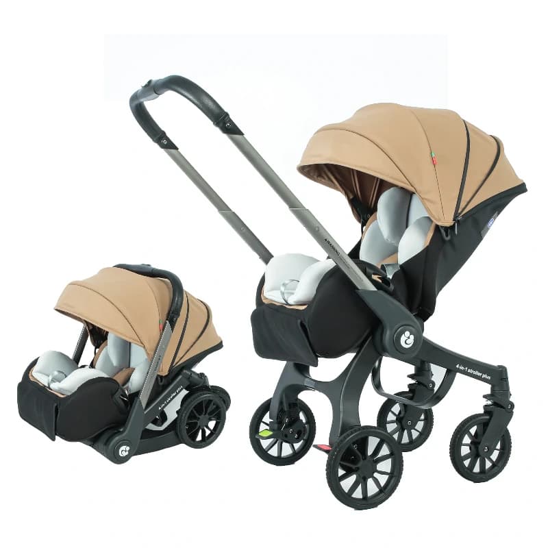EU auf Lager 4In1 Kinderwagen, Multifunktionaler Kinderwagen faltbar mit Autositz Babyauto Wagen Tragbarer Kinderwagen 3in1