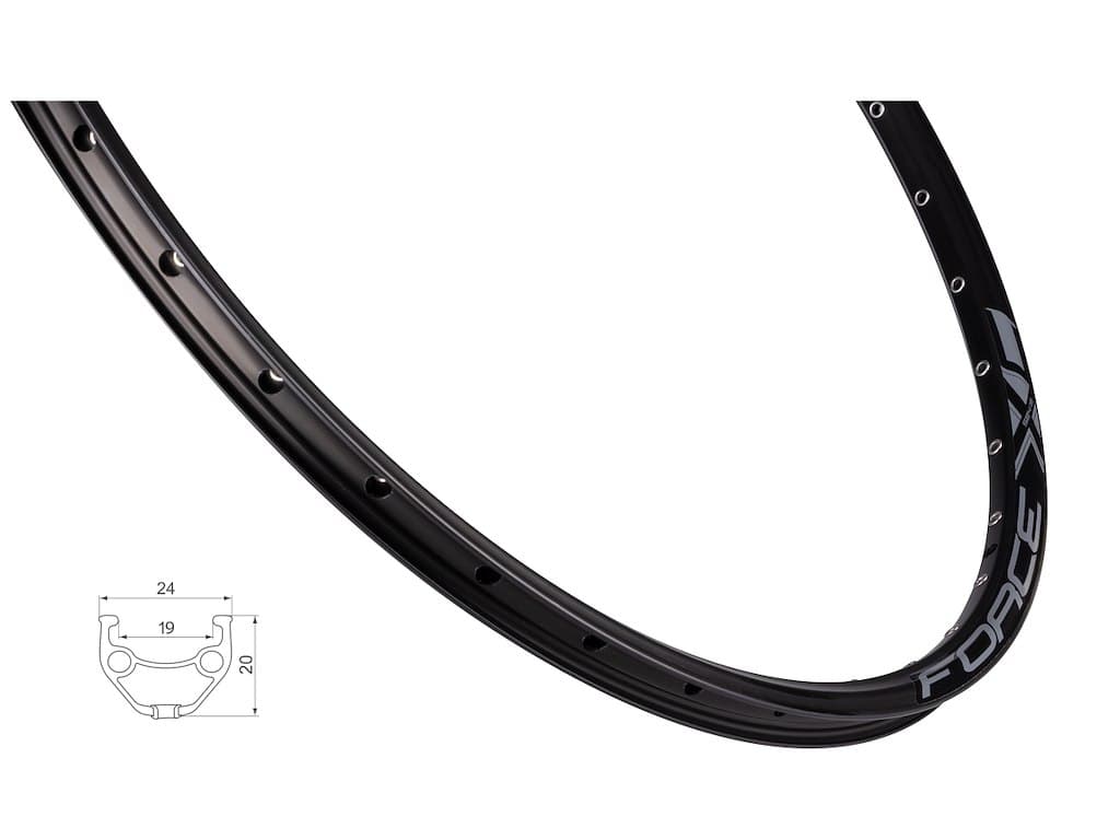 FORCE XC Basic rim 27.5" (584x19) aluminum 36 spoke holes disc brake black
