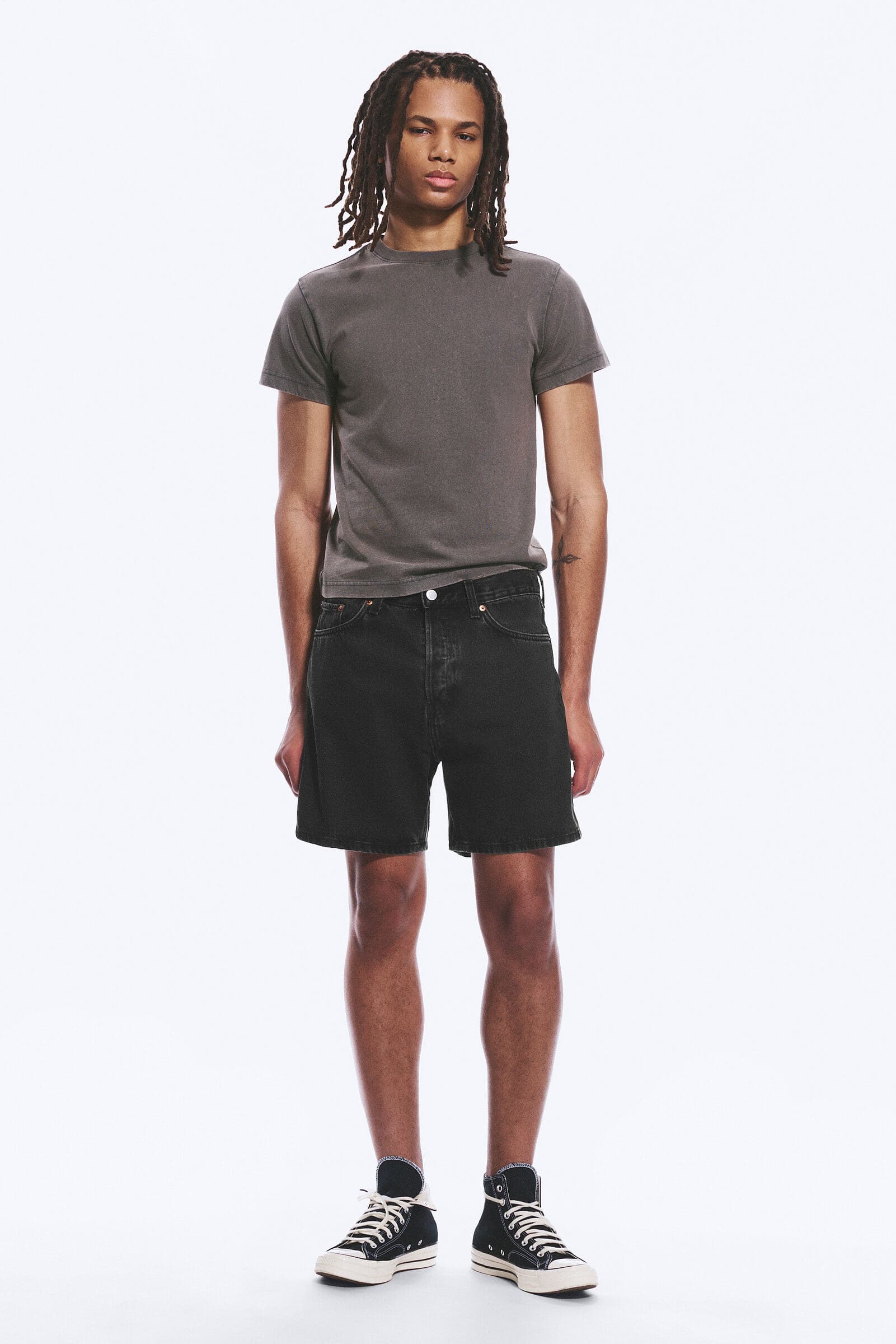 Space - Relaxte, mittellange Denim-Shorts