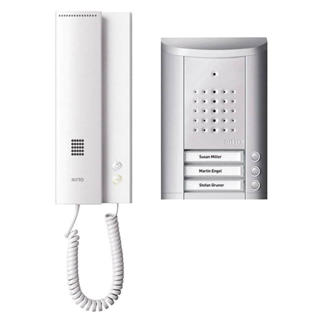 Schneider Electric, Klingel + Türsprechanlage, 3FamilienTürSprechanlagenSetsilber (Kabelgebunden)