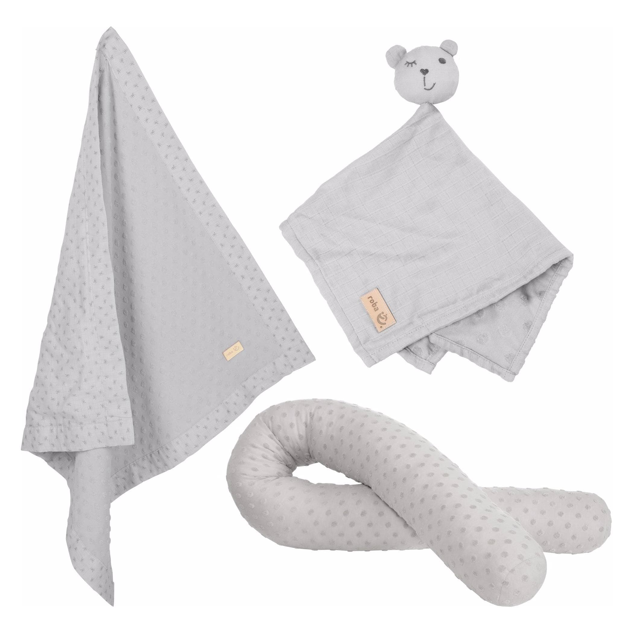 Roba, Schmusetuch, Geschenkset Baby Kuscheln und Spielen Lil Planet grau