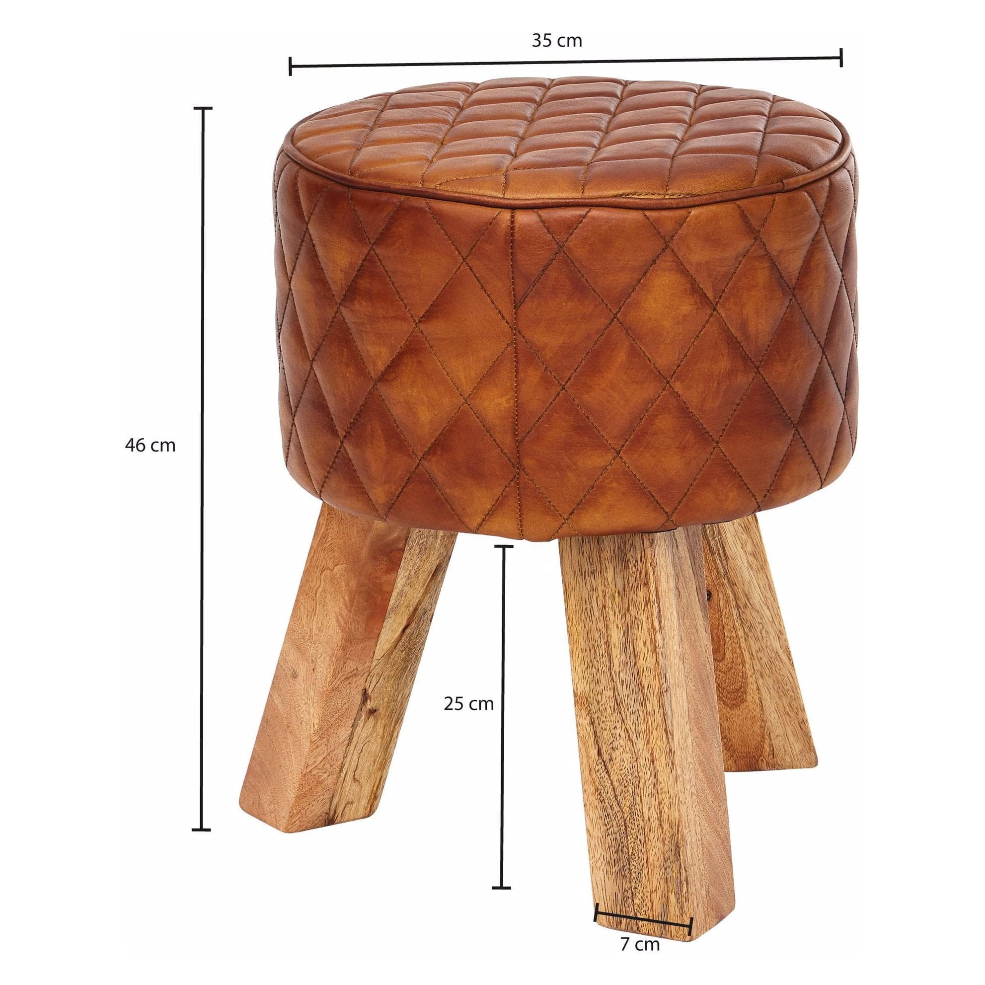Wohnling, Hocker + Pouf, Echtleder