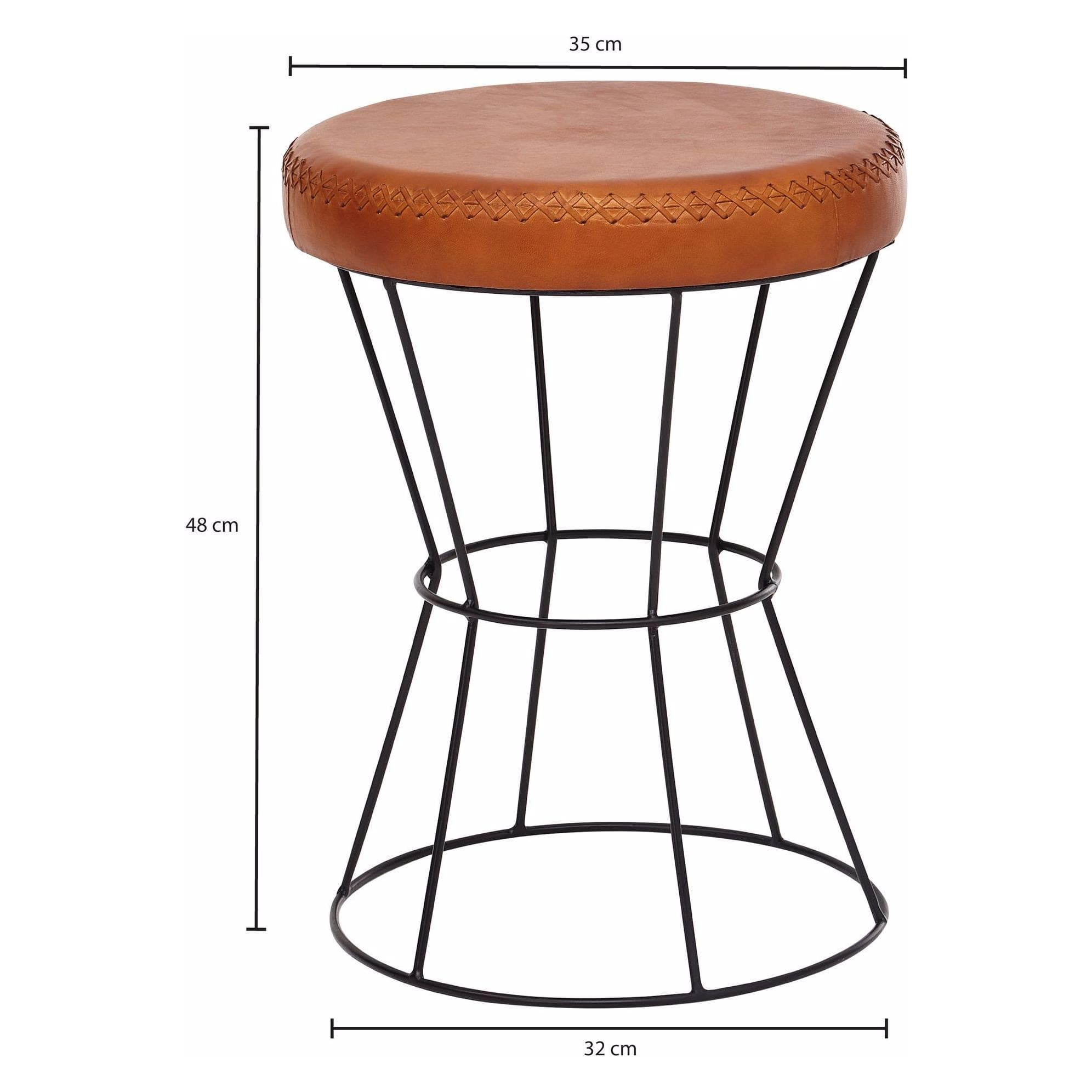 Wohnling, Hocker + Pouf, Echtleder