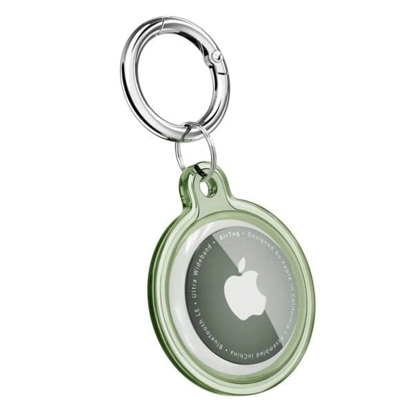 Wasserdichter transparenter TPU Halter für Schlüssel und Halsband mit Verlustschutz für Apple AirTag für Hunde Katzen Haustiere grün
