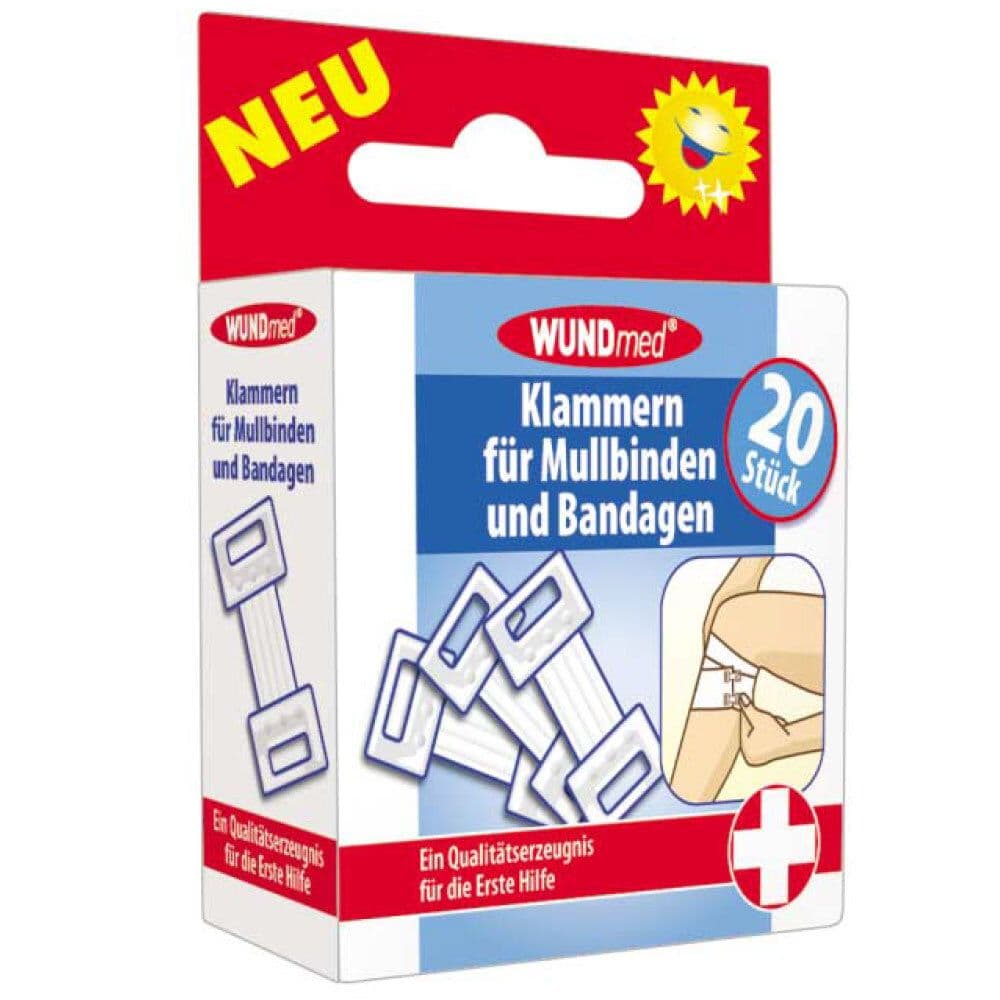 WUNDmed® Klammern für Mullbinden und Bandagen Klammer 20 St weiss