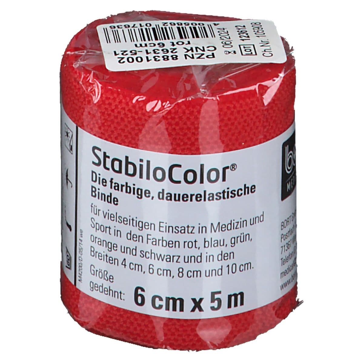 Bort StabiloColor® Binde 6 cm rot Binden 1 St