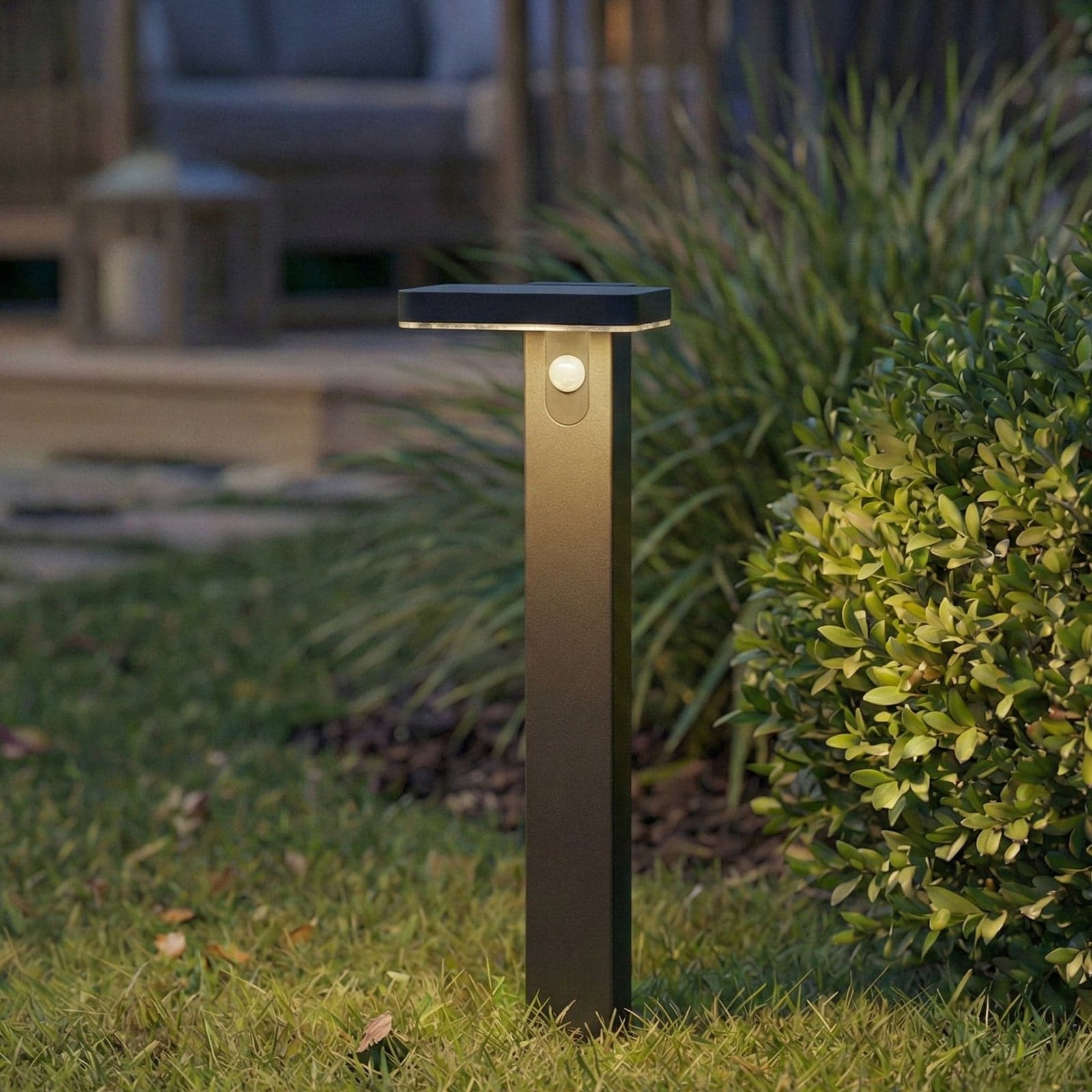 Tarlson LED-Solarwegelampe, eckig, anthrazit, Sensor PRIOS - Terrasse - Modern - Kunststoff - Einflammig