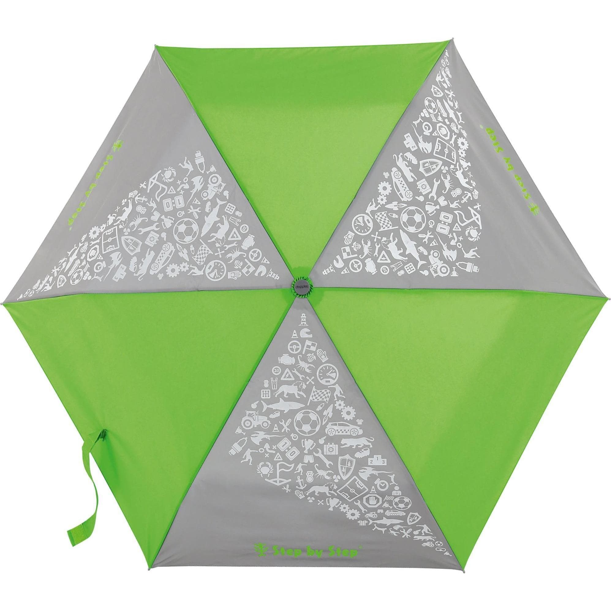 Doppler, Mädchen, Regenschirm, Step by Step Regenschutz Regenschirm, mit Farbeffekt, Grün