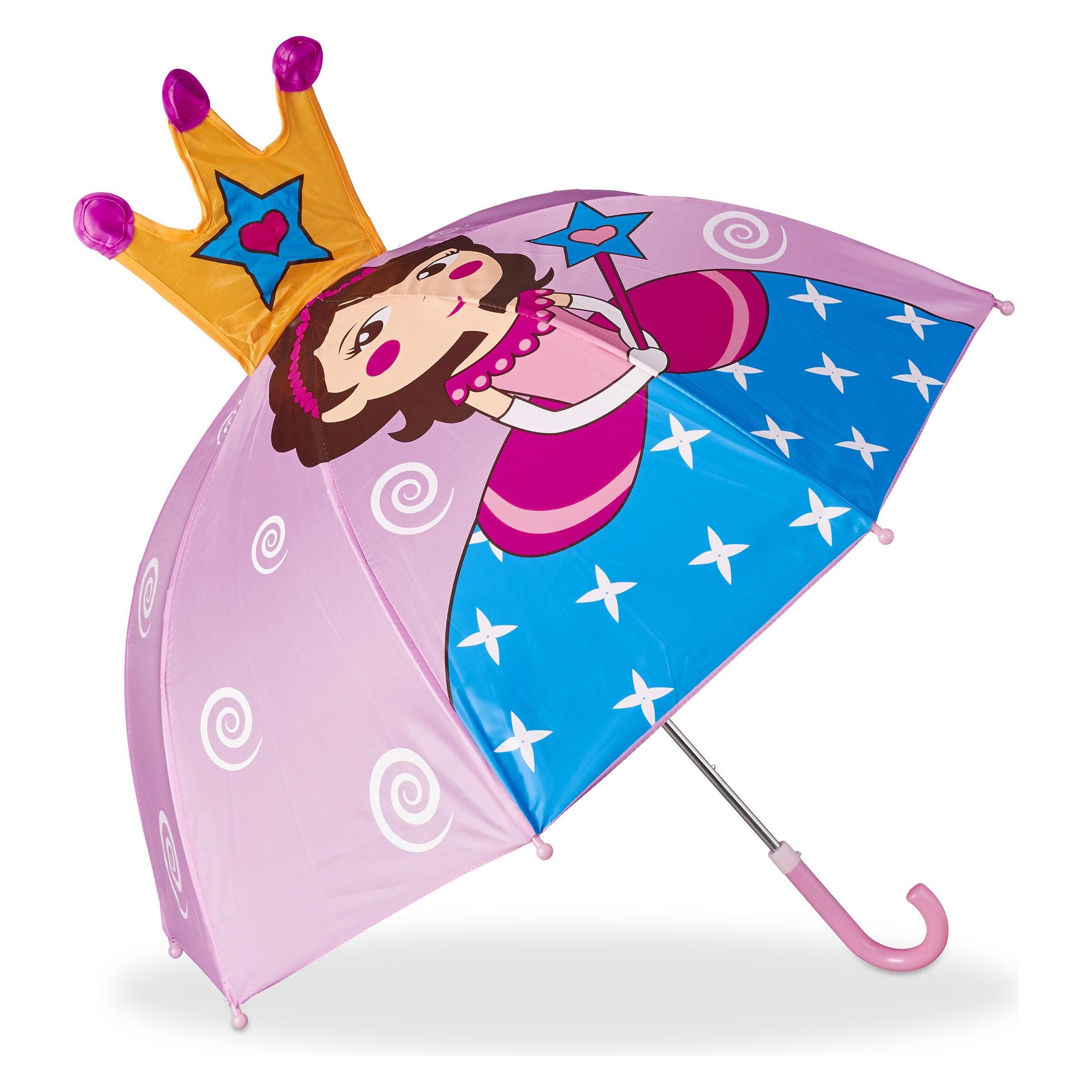 Relaxdays, Mädchen, Regenschirm, Kinderregenschirm, Rosa