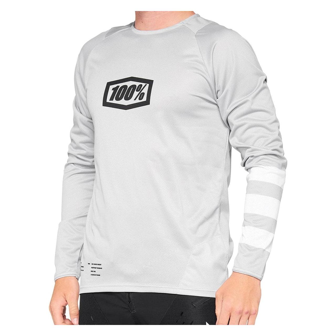 100%, Jungen, Velotrikot, R-Core (M), Weiss, Grau, M