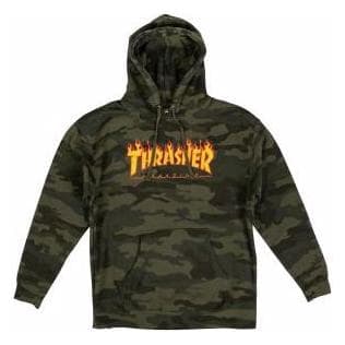 Thrasher, Herren, Pullover, Flame Hood, Grün, (L)