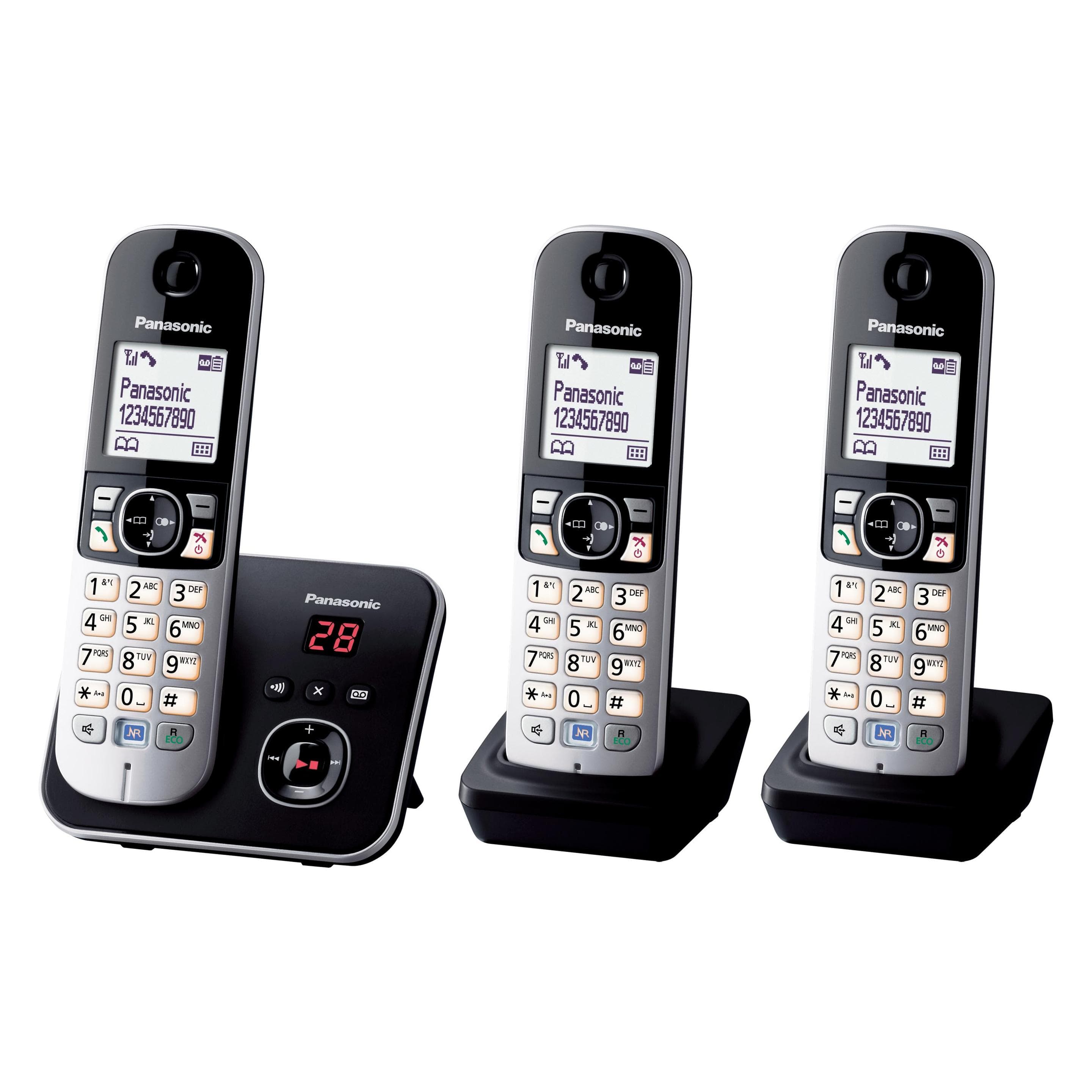 Panasonic KX-TG6823, Telefon, Schwarz, Silber