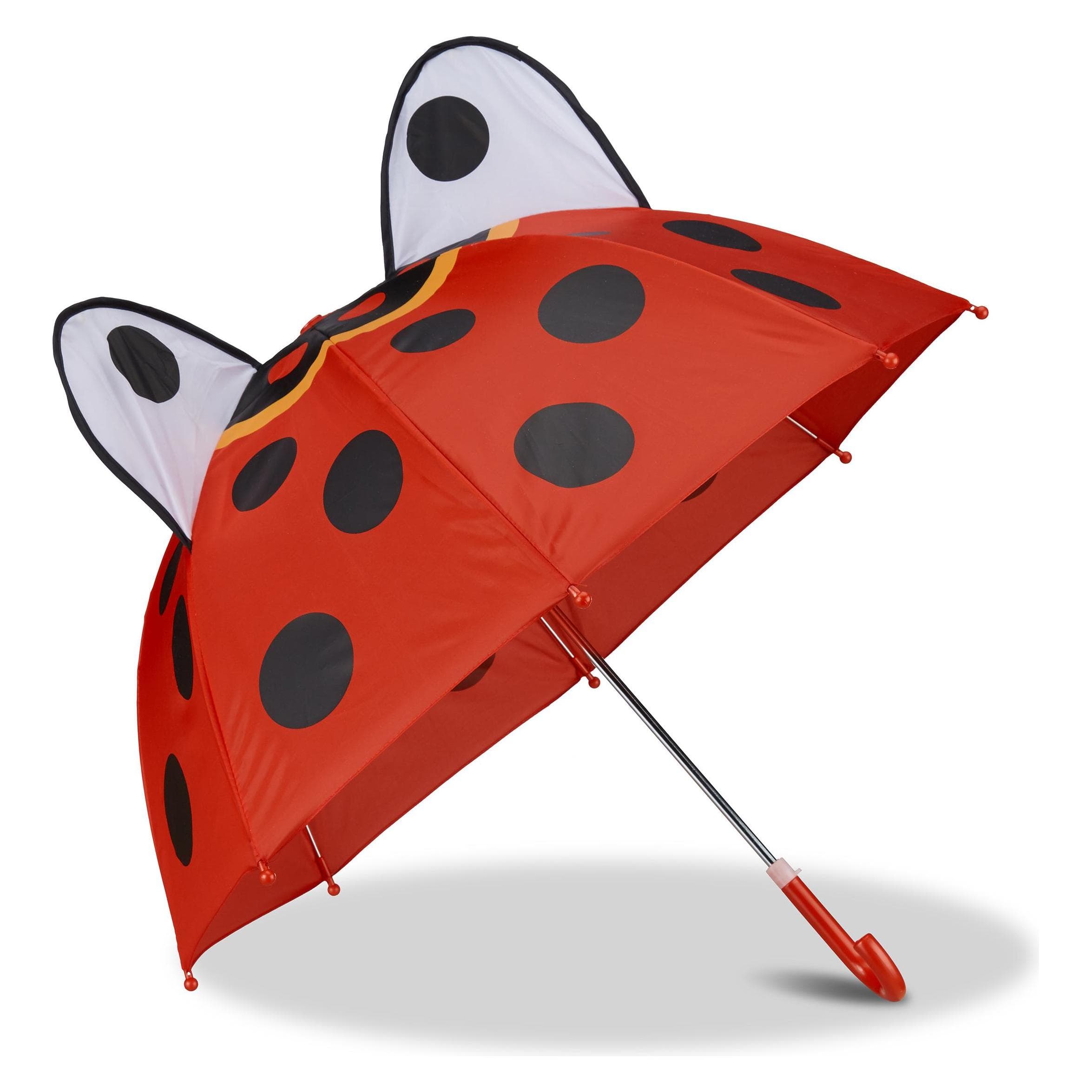 Relaxdays, Mädchen, Regenschirm, Kinderregenschirm, Rot