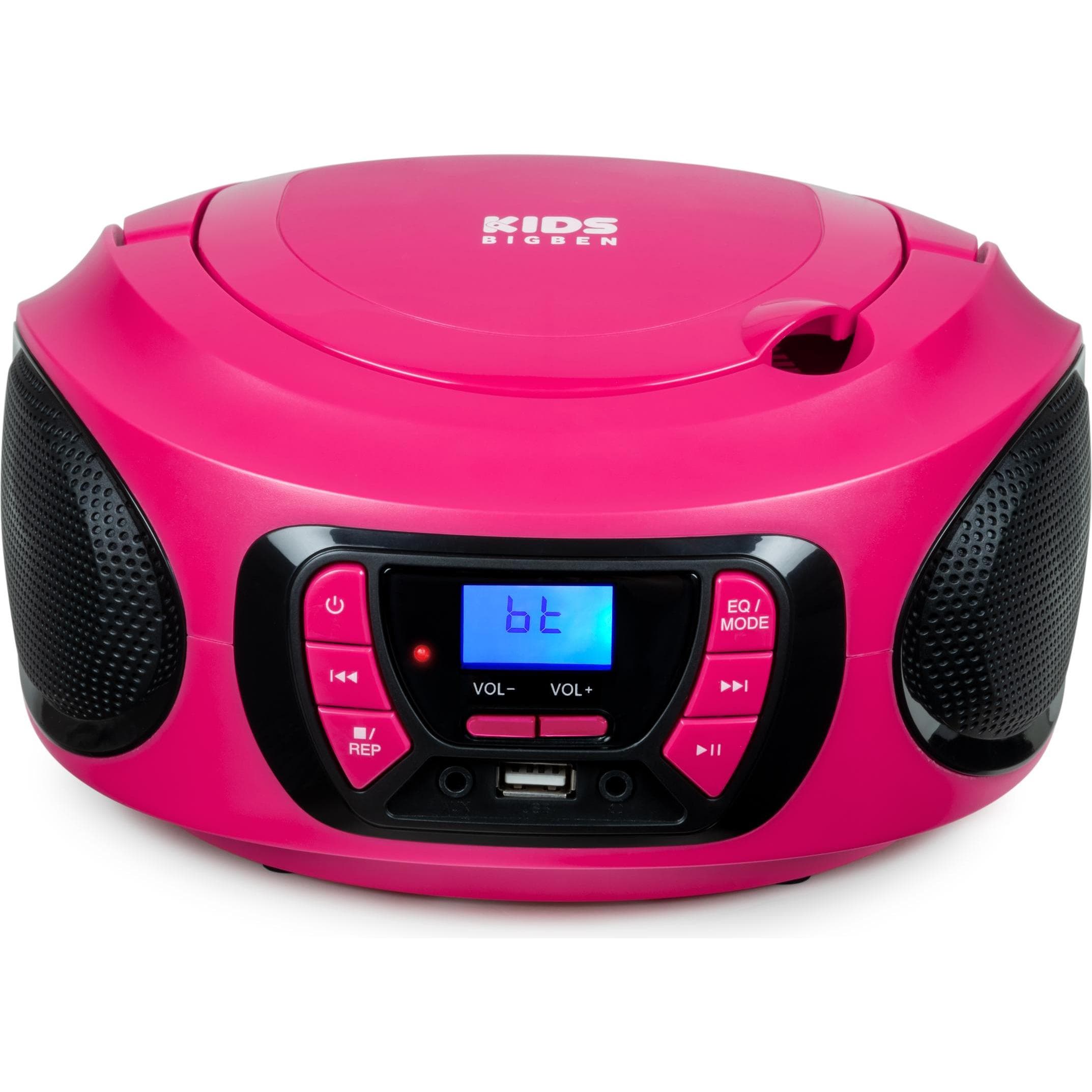 Bigben Tragbares CD/Radio CD62 USB/BT (FM, Bluetooth), Radio, Pink