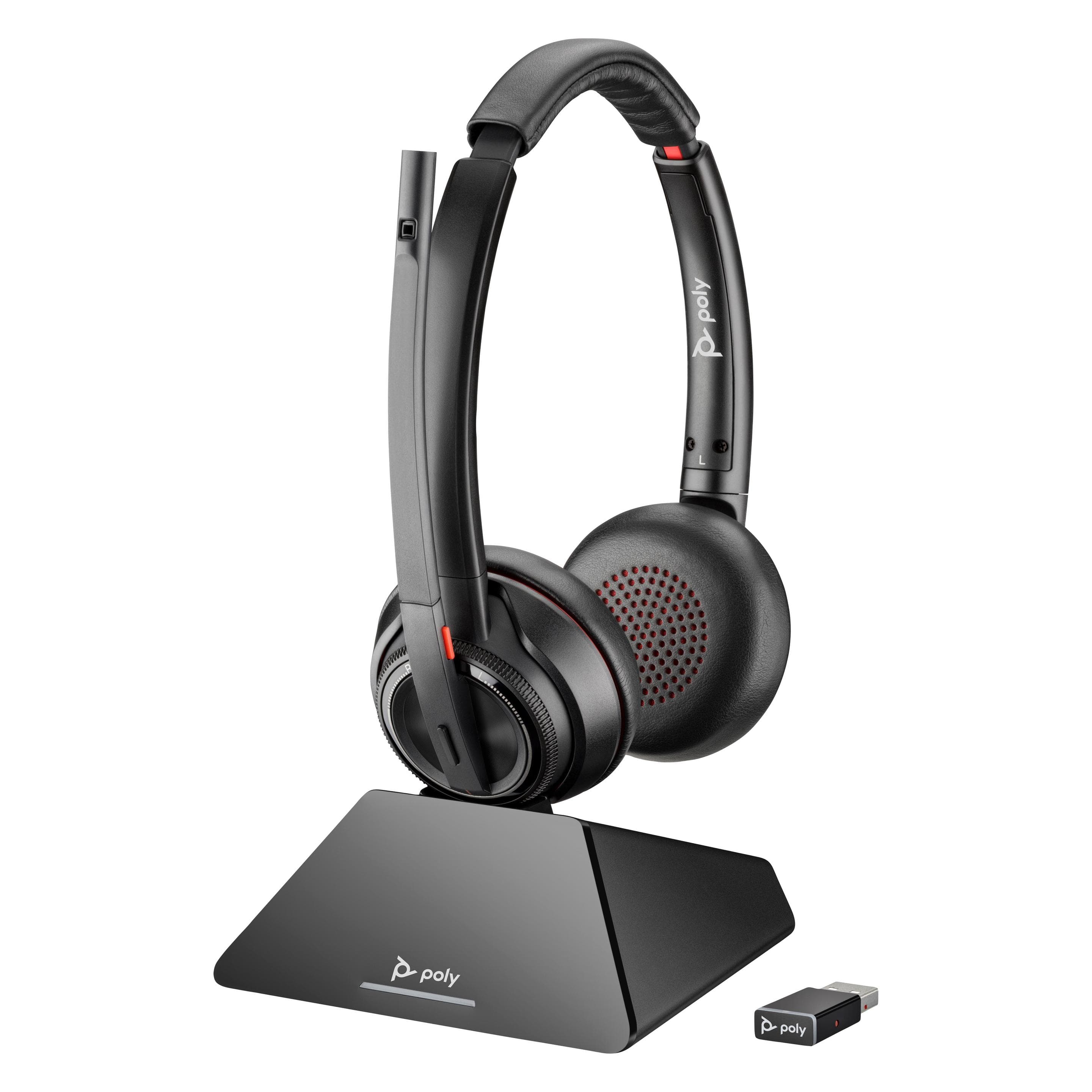 HP Poly Savi 8220 (Kabellos, USB-A, Skype), Office Headset, Schwarz