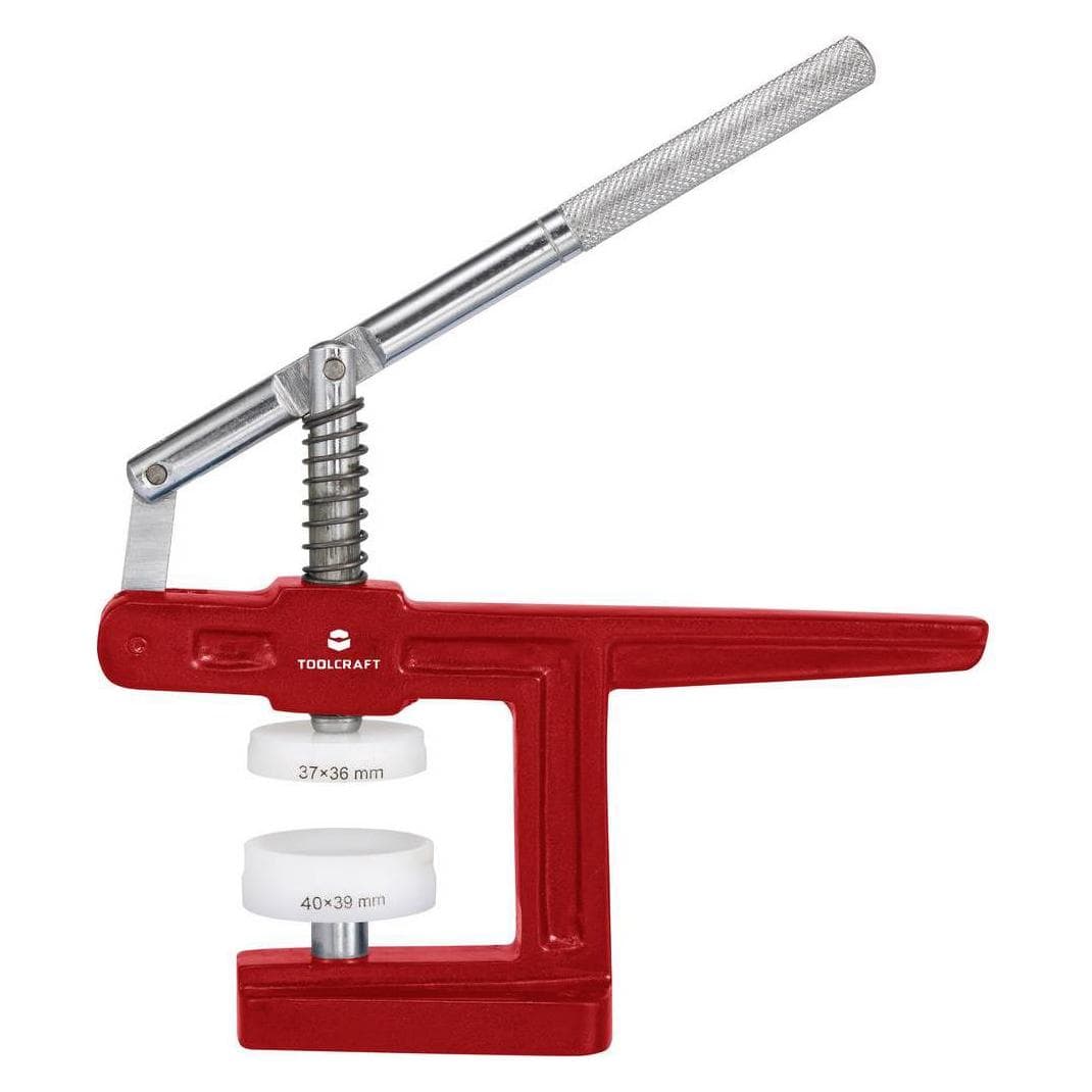 Toolcraft, Armbanduhr Zubehör, Uhrenglas- und Bodeneinsetzzwinge, Rot, Weiss, Silber