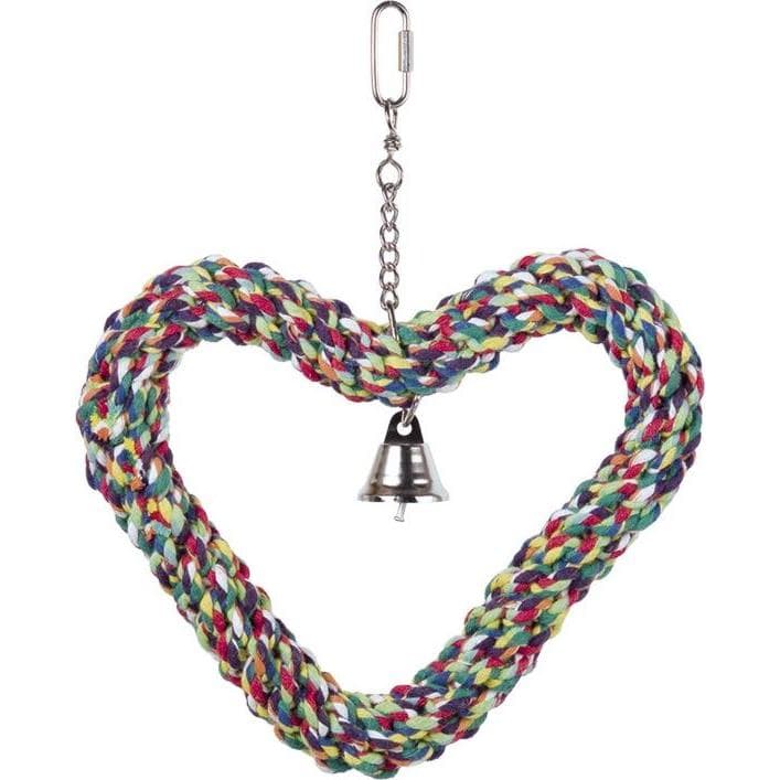 Nobby Cage Toy, Herz Baumwolle flexibel mit Glocke, Vogelheimeinrichtung