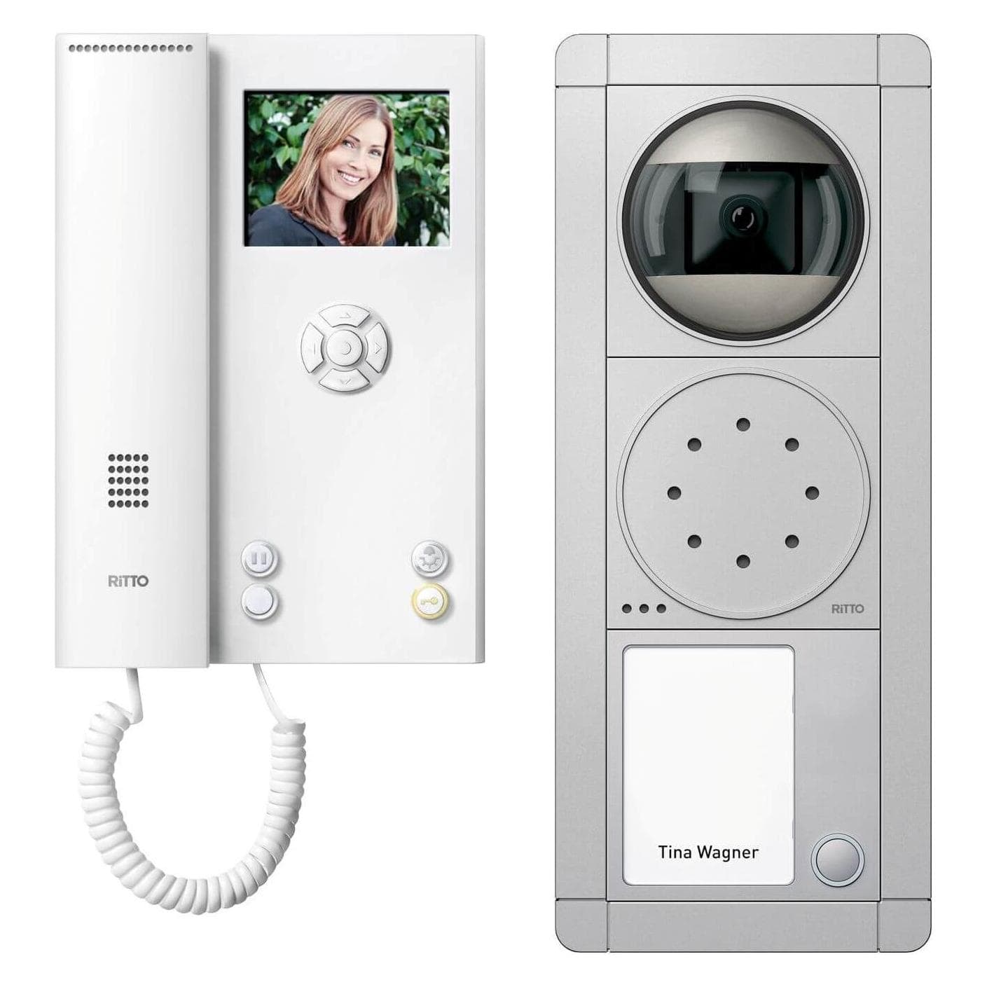 Schneider Electric, Klingel + Türsprechanlage, PortierVideoSetWEsilber/weiss