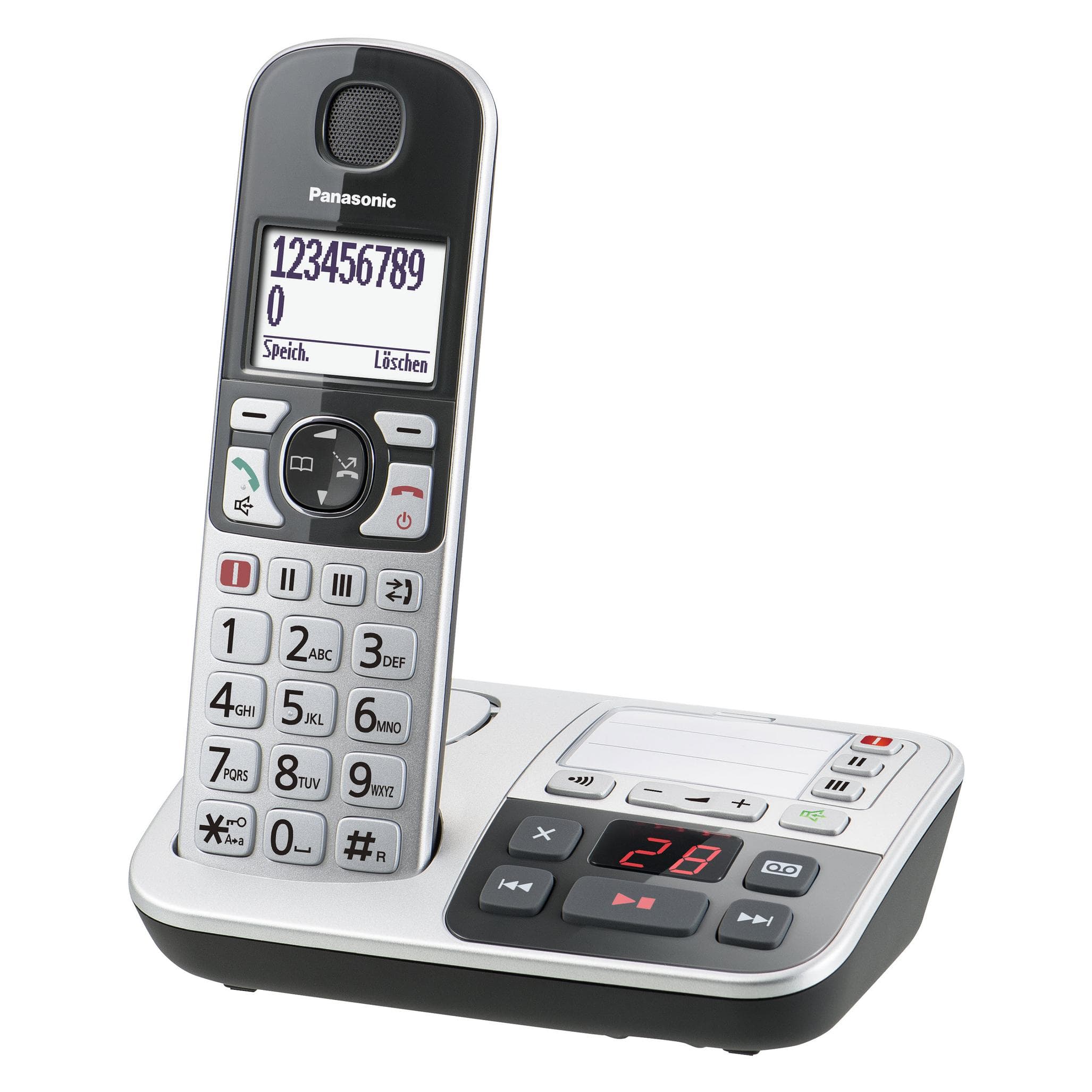 Panasonic KX-TGE520GS, Telefon, Schwarz, Silber
