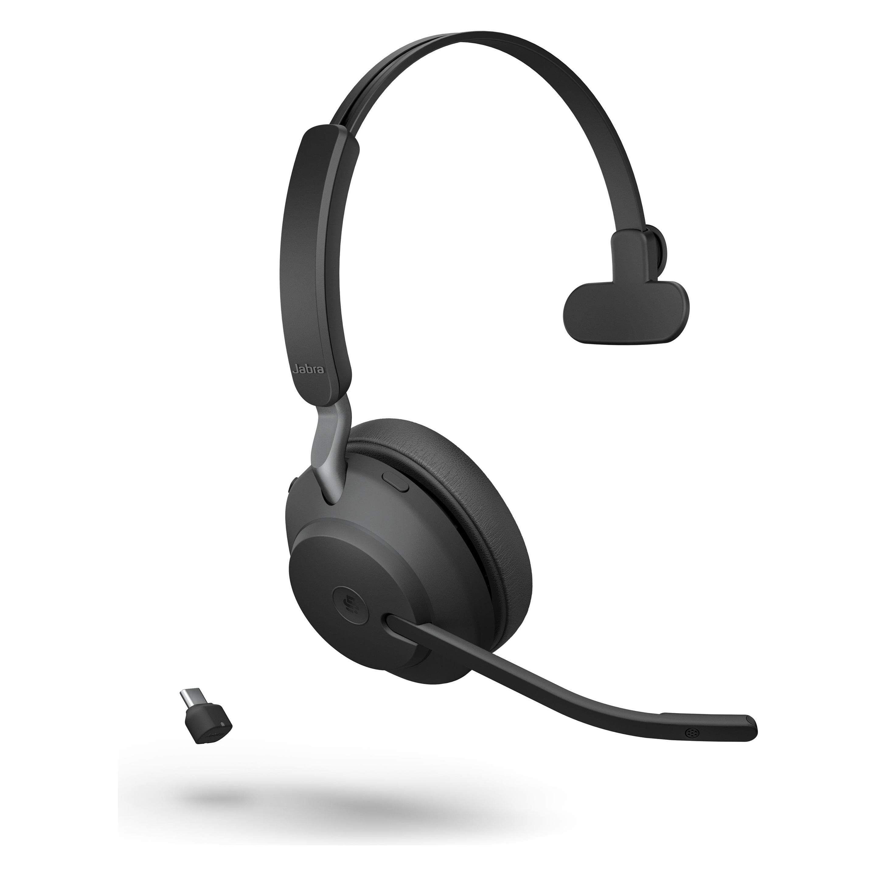 Jabra Evolve2 65 (Kabellos, USB-C, Microsoft Teams), Office Headset, Schwarz